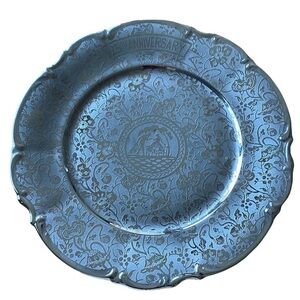 Vintage Revere Hutschenreuther Selb 25th Anniversary Plate Platinum Encrusted
